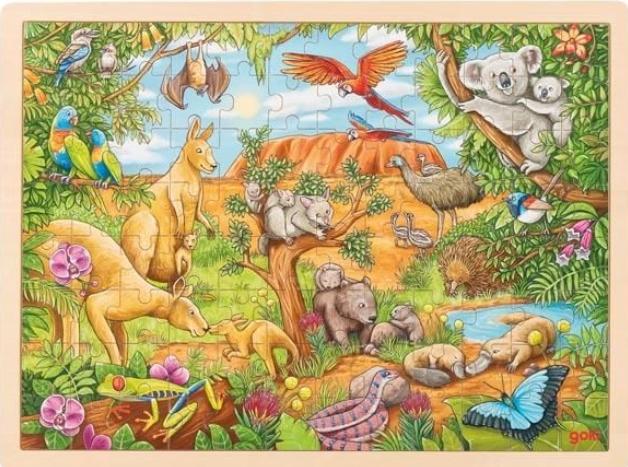Drewniane puzzle - Australijskie zwierzęta