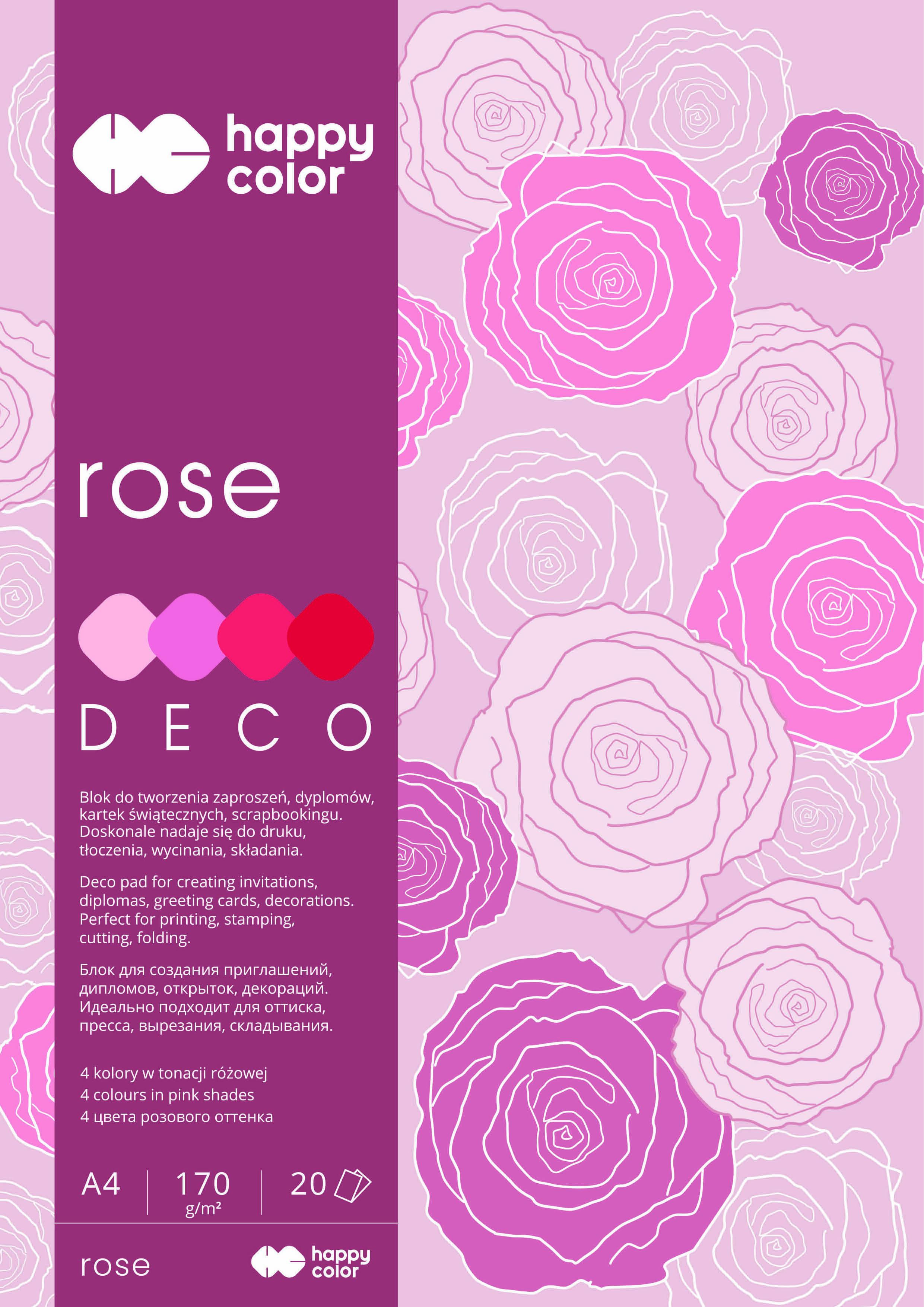 Blok Happy Color Deco Rose A4