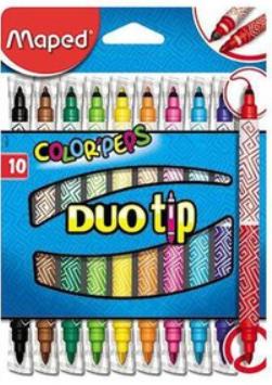 Flamastry dwustronne Duo Tip 10 kolorów