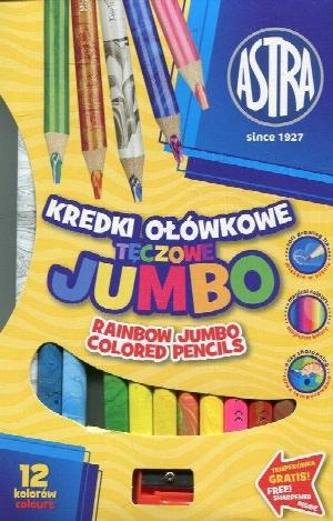 Kredki ołówkowe tęczowe Jumbo - 12 kolorów