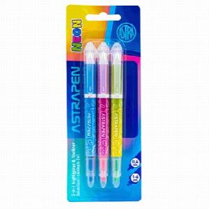 Zakreślacz i cienkopis 2w1 Astrapen neon 3 kolory