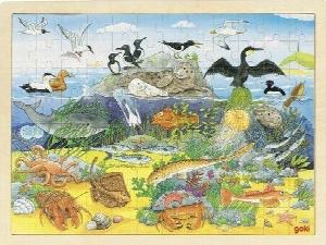 Drewniane puzzle - Zwierzęta nadmorskie i podwodne