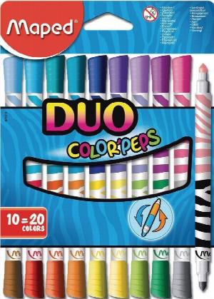 Flamastry dwustronne Duo 10=20 kolorów